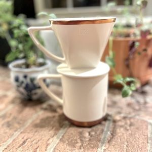 Ceramic Pour Over Coffee Maker Single Filter Dripper Cone and Cup